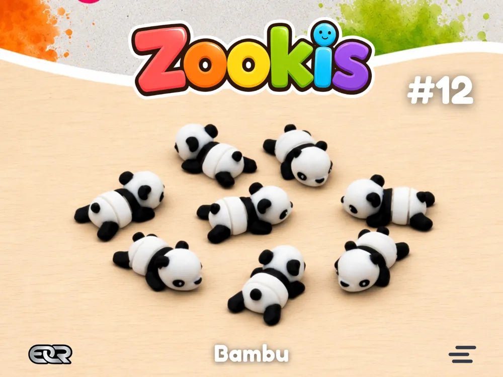 Zookie Mini Wigglitz Juguetes (Panda) 12 PCS